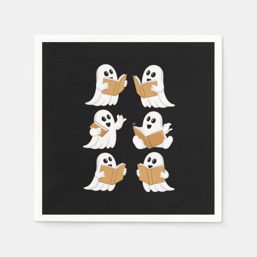 Halloween Teacher Ghost Reading Books Librarian Serviette (Vorderseite)