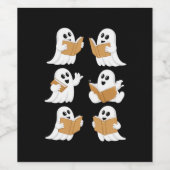 Halloween Teacher Ghost Reading Books Librarian Weinetikett (Einzelnes Label)