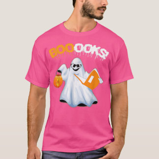 Halloween Teacher Librarian Books Reading Ghost Pu T-Shirt