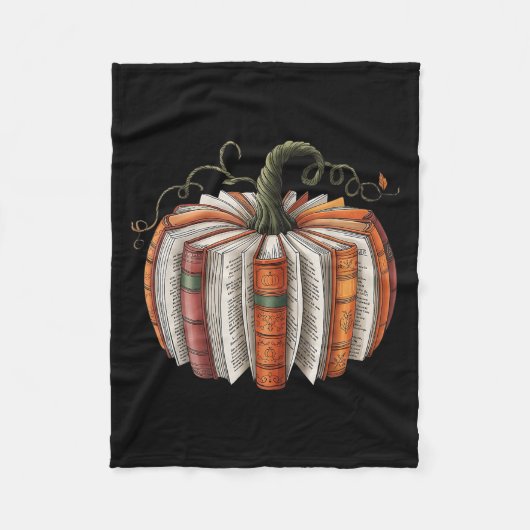 Halloween Teacher Librarians Fall Book Pumpkin Ret Fleecedecke (Vorderseite)