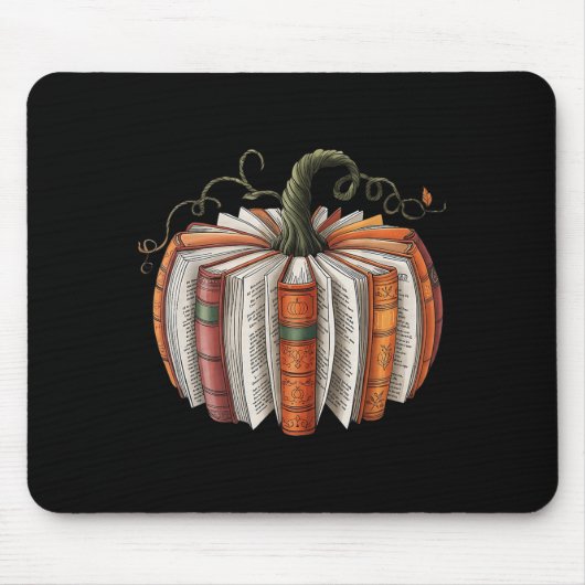 Halloween Teacher Librarians Fall Book Pumpkin Ret Mousepad (Vorne)
