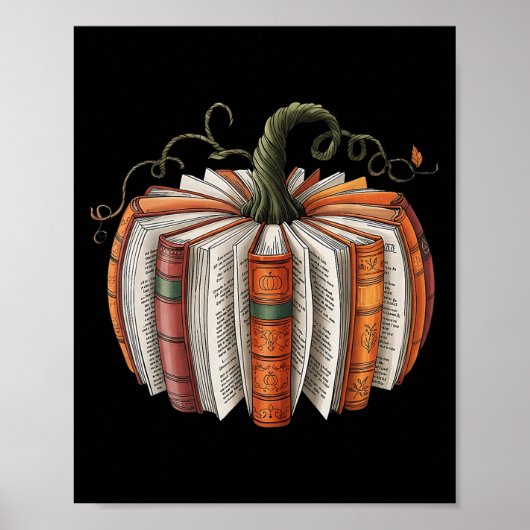 Halloween Teacher Librarians Fall Book Pumpkin Ret Poster (Vorne)