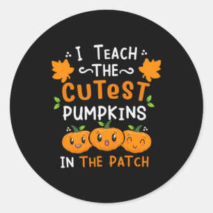 Halloween Teacher Niedliche Pumpkins Geburtstag Runder Aufkleber