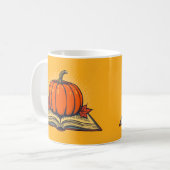 Halloween Teacher Shirts fallen Pumpkin Fall Book Kaffeetasse (Vorderseite Links)