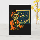 Halloween Teacher Six Seven Meme 6 7 Skeleton Soky Karte (Gelbe Blume)