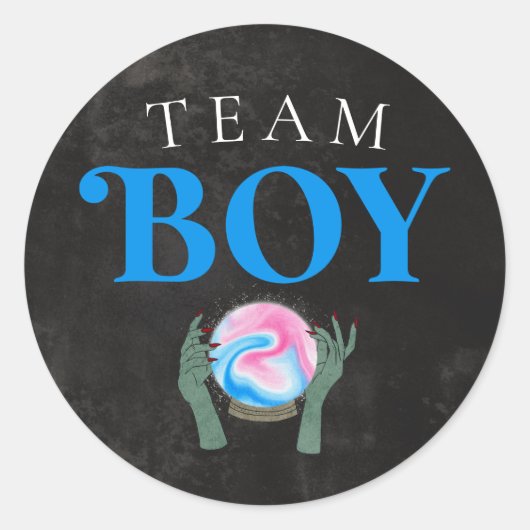 Halloween Team Boy Gender Reveal Party Abstimmung Runder Aufkleber (Vorderseite)