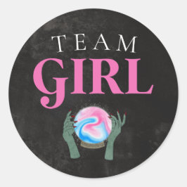 Halloween Team Girl Gender Reveal Party Abstimmung Runder Aufkleber
