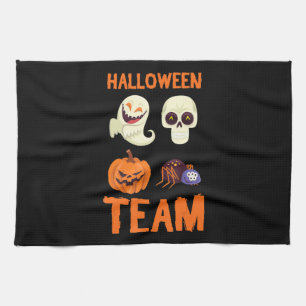 Halloween Team Skeleton Pumpkin Ghost Spider Spook Geschirrtuch
