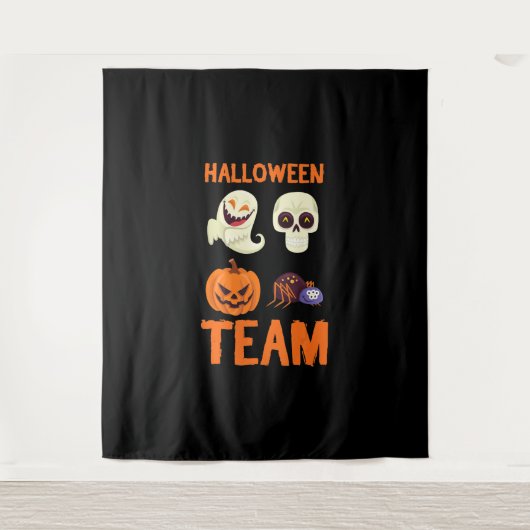 Halloween Team Skeleton Pumpkin Ghost Spider Spook Wandteppich (Vorderseite)