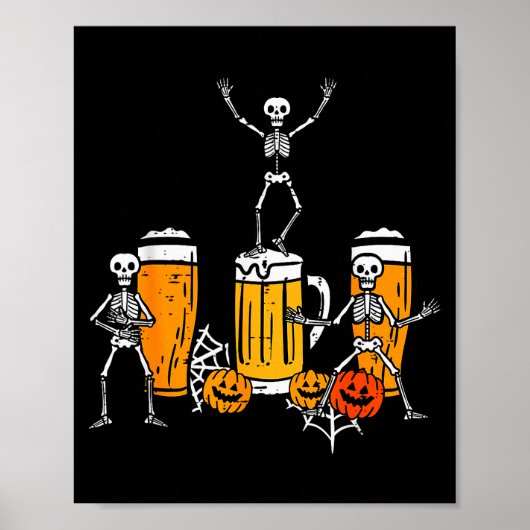 Halloween Team Skeletons Dancing Funny Costume Par Poster (Vorne)