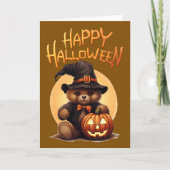 Halloween Teddy Bar Karte (Vorderseite)