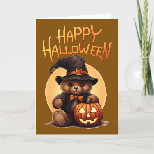 Halloween Teddy Bar Karte (Vorderseite)