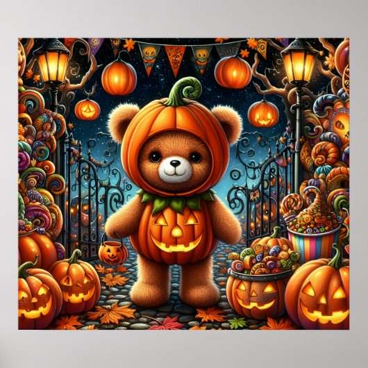 Halloween Teddy Bar Poster (Vorne)