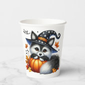 Halloween Teddy Bar Wizard Holiday Pappbecher (Rückseite)