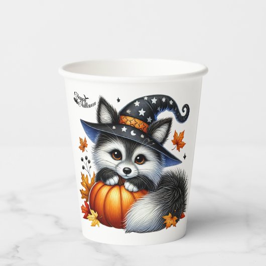 Halloween Teddy Bar Wizard Holiday Pappbecher (Rückseite)