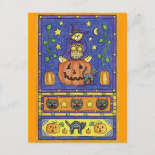 Halloween Teddy Bear Postcard Postkarte