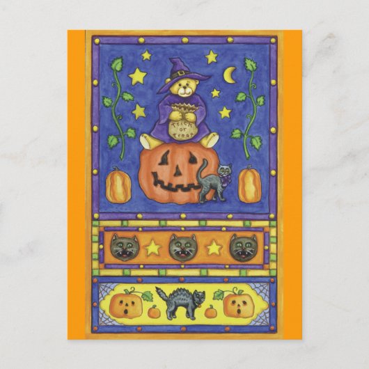 Halloween Teddy Bear Postcard Postkarte (Vorderseite)