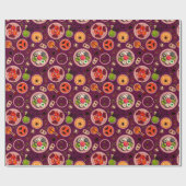 Halloween Tee Party Wrapping Paper Geschenkpapier (Flach)