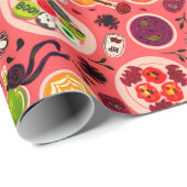 Halloween Tee Party Wrapping Paper Geschenkpapier (Rolleneckpunkt)