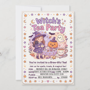 Halloween-Teeparty-Einladung - Spuknachmittag Einladung