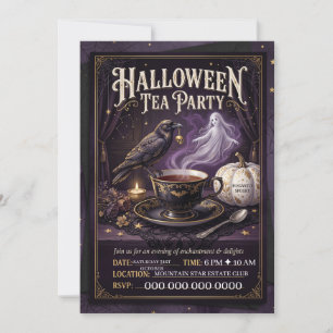 Halloween-Teeparty-Einladung - Spuknachmittag Einladung