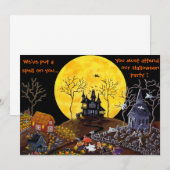 Halloween, Teil, Einladungen, Spuk, Haus, Hexe Einladung (Vorne/Hinten)