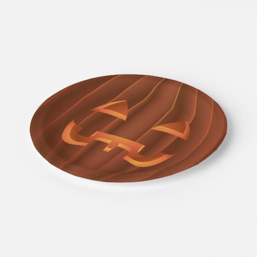 Halloween-Teller Fun-Jack-o-Laternenpapier-Teller Pappteller (Schrägansicht)