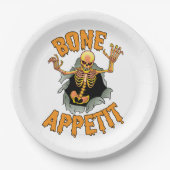 Halloween Teller "Knochenappetit" (Vorderseite)