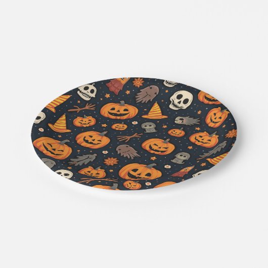 Halloween-Teller Pappteller (Schrägansicht)