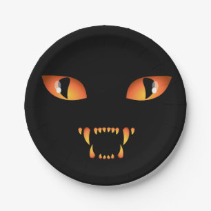 Halloween-Teller Spooky Black Cat Paper-Teller Pappteller
