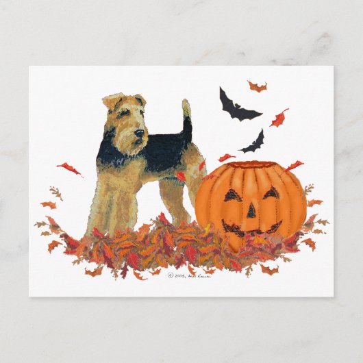 Halloween Terrier Postkarte (Vorderseite)