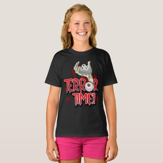 Halloween Terror Zeit Zombie Hand mit Augen T-Shirt (Vorne ganz)