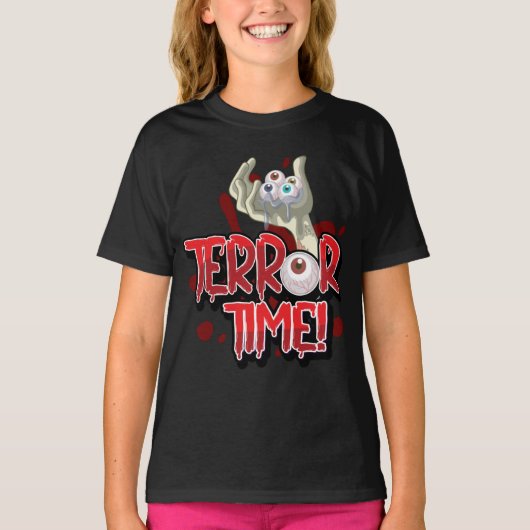 Halloween Terror Zeit Zombie Hand mit Augen T-Shirt (Vorderseite)