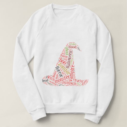 Halloween-Text-Form-Hexe, Wolke Sweatshirt (Design vorne)