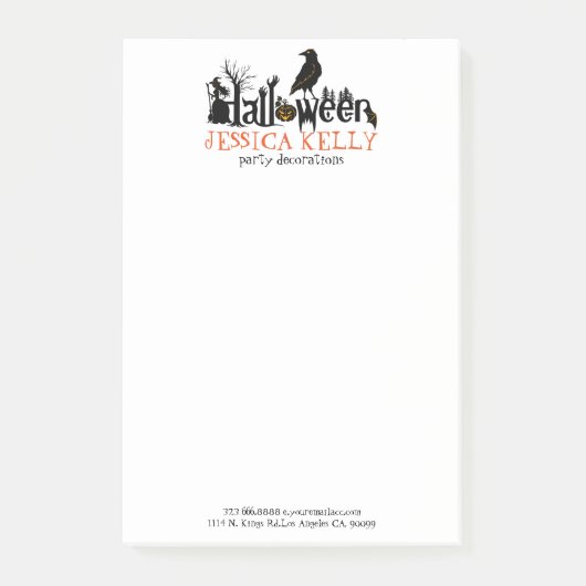 Halloween Text Illustration Post-it Klebezettel (Vorderseite)