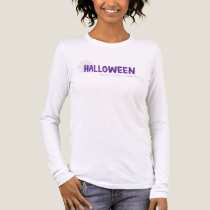 Halloween-Text in Lila mit unheimlichem Web-Akzent Tri-Blend Shirt