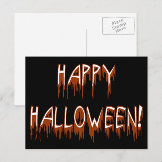 Halloween-Text Postkarte (Vorne/Hinten)