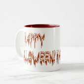 Halloween-Text Zweifarbige Tasse (Vorderseite Links)