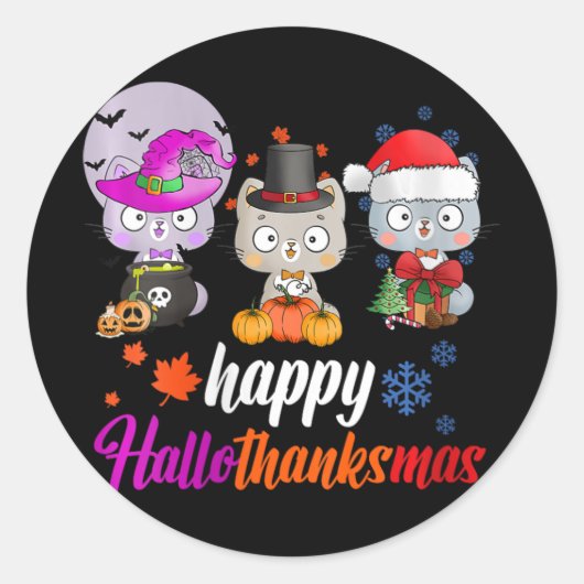 Halloween Thanksgivi Runder Aufkleber (Vorderseite)