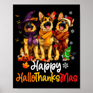 Halloween Thanksgiving Christmas Deutscher Schäfer Poster
