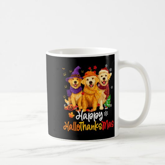 Halloween Thanksgiving Christmas Golden Retriever Kaffeetasse (Rechts)
