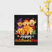 Halloween Thanksgiving Christmas Golden Retriever Karte (Gelbe Blume)