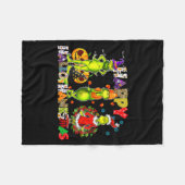 Halloween Thanksgiving Christmas, Happy Hallo Than Fleecedecke (Vorderseite (Horizontal))