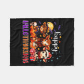 Halloween Thanksgiving Christmas Happy Hallothanks Fleecedecke (Vorderseite (Horizontal))