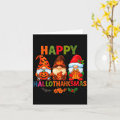 Halloween Thanksgiving Christmas Happy Hallothanks Karte (Gelbe Blume)