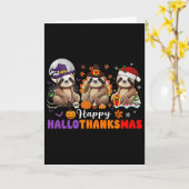 Halloween Thanksgiving Christmas Happy Hallothanks Karte (Gelbe Blume)