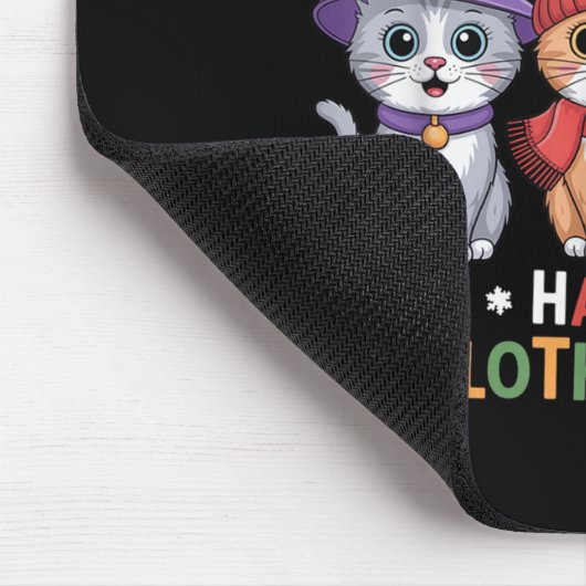 Halloween Thanksgiving Christmas Happy Hallothanks Mousepad (Ecke)