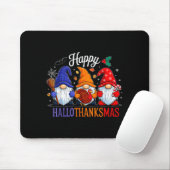 Halloween Thanksgiving Christmas Happy Hallothanks Mousepad (Mit Mouse)