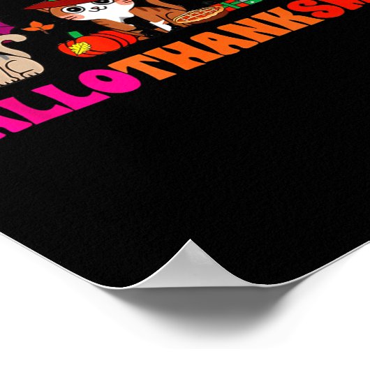 Halloween Thanksgiving Christmas Happy Hallothanks Poster (Ecke)