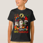 Halloween Thanksgiving Christmas Happy Hallothanks T-Shirt (Vorderseite)